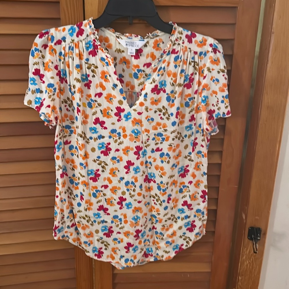 Market & Spruce Multicolor Floral Blouse